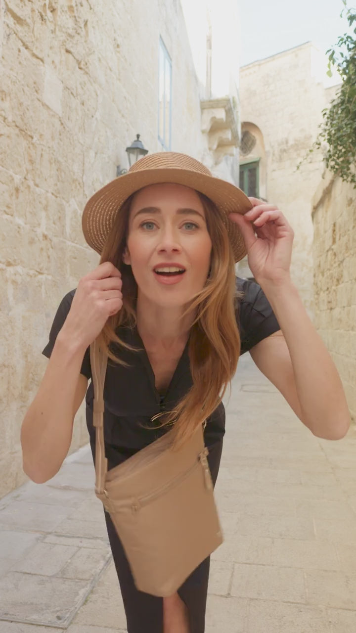 Pacsafe W Anti-theft Crossbody Bag - Taupe product video