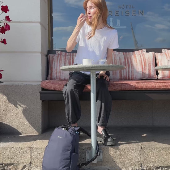 Pacsafe V All-Around 16L Anti-Theft 13" Laptop Backpack - Ocean product video