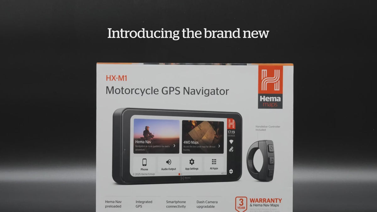 Hema Maps HX-M1 Motorbike GPS Smart Navigator demo video