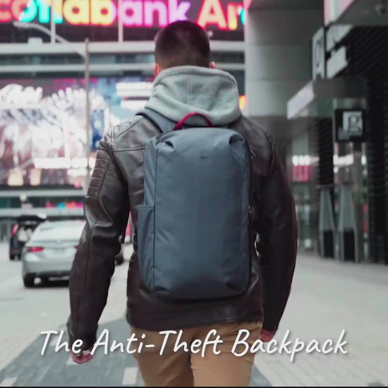 Pacsafe Metrosafe X Commuter Anti-Theft 16" Laptop Backpack - Slate product video