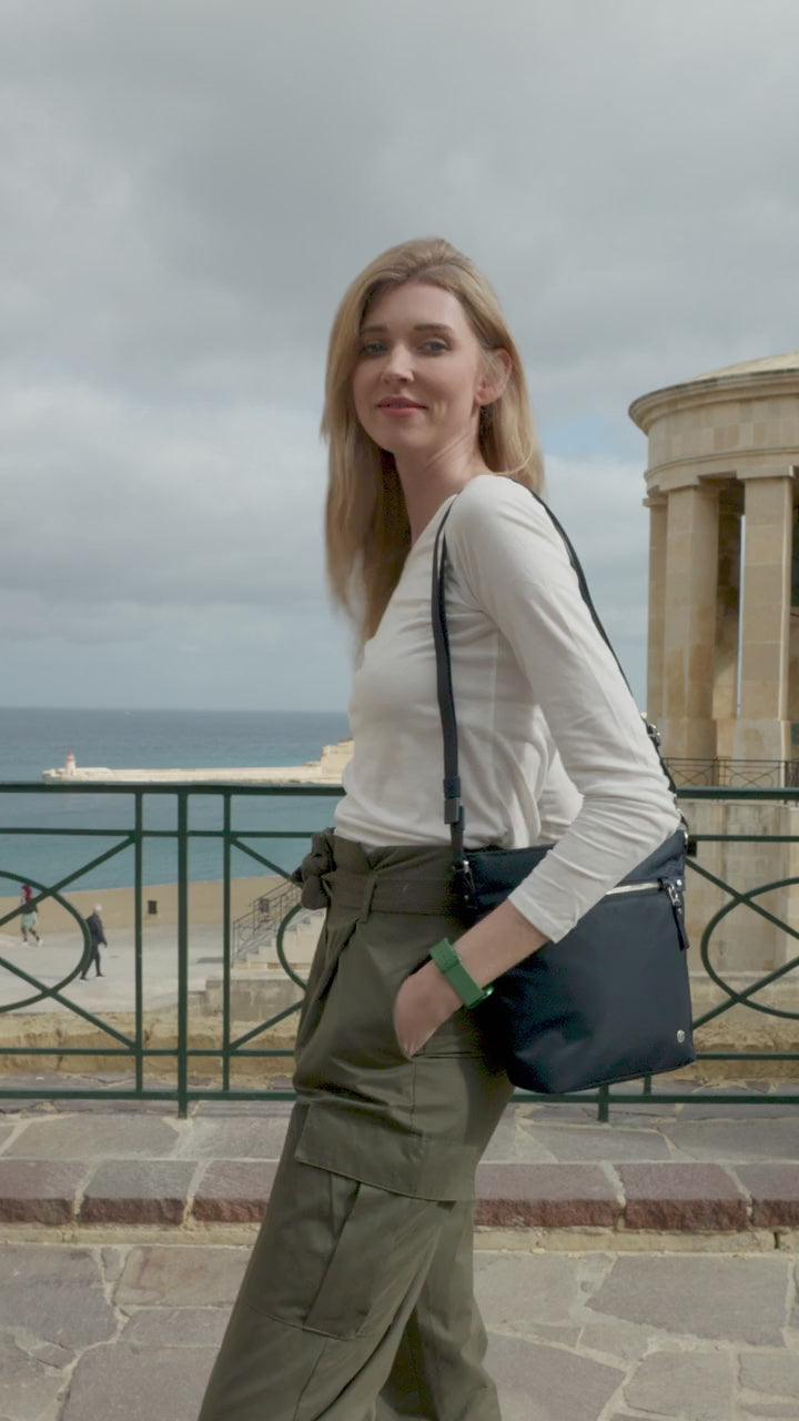 Pacsafe W Anti-theft Crossbody Bag - Navy product video