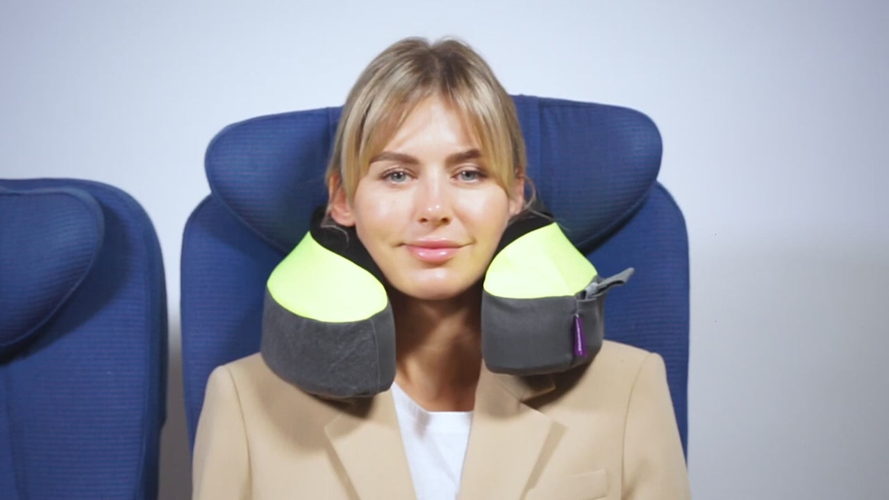 Cabeau The Neck's Evolution S3 - Memory Foam Neck Travel Pillow with Chin and Seat Strap