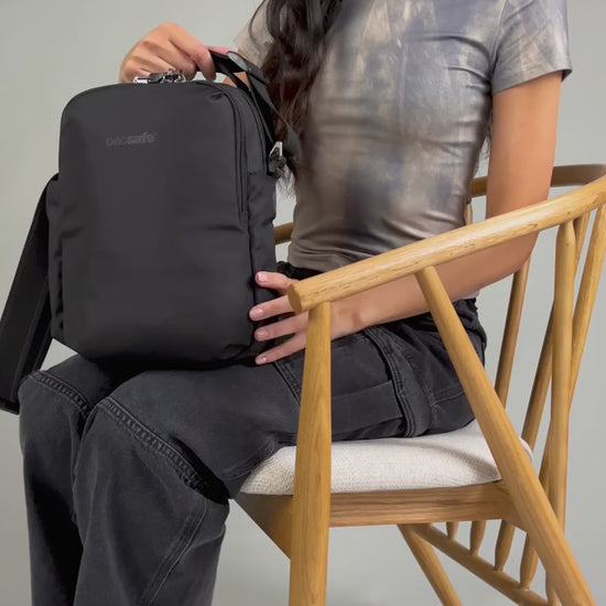 Pacsafe V Tour Anti-Theft Crossbody Bag - Jet Black product video
