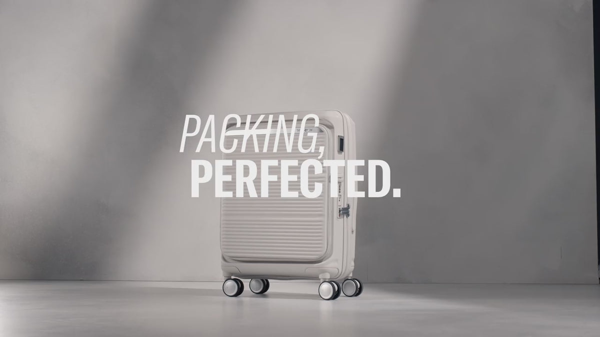 Samsonite Paralux carry-on suitcase, front pocket and packing