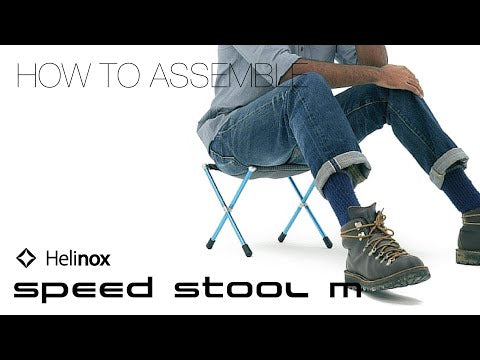 Helinox Speed Stool M - Lightweight Camping Stool - Black / Blue demo video