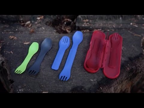Humangear GoBites Trio Travel Cutlery Set inc Toothpick and Bottle Opener - Red demo video