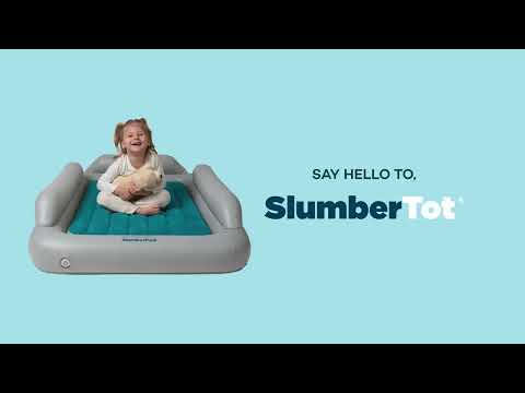 SlumberPod SlumberTot Inflatable Toddler Bed - Grey/Teal demo video