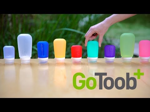 GoToob+ 100 ml Travel Bottles Large (3 Pack) - Clear, Purple and Teal demo video