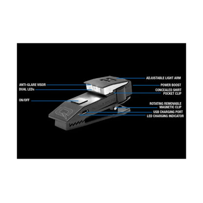 QuiqLiteX USB Rechargeable - Red and White LED Hands-Free Pocket Concealable Flashlight Torch