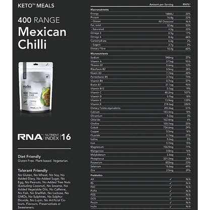 Radix Nutrition Keto Meal Mexican Chilli (Plant Based) - 400 kcal