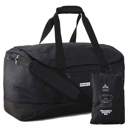 Rip Curl 50L Icons Packable Duffle Travel Bag - Midnight Black