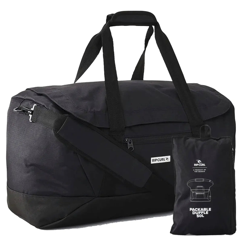 Rip Curl 50L Icons Packable Duffle Travel Bag - Midnight Black