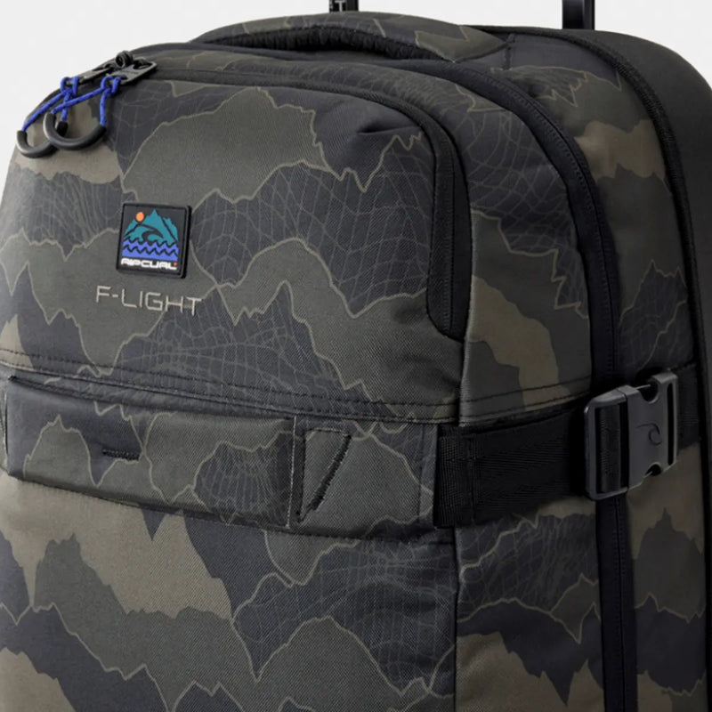 Rip Curl F-Light Transit 45L Search Camo Wheeled Duffle - Black / Olive