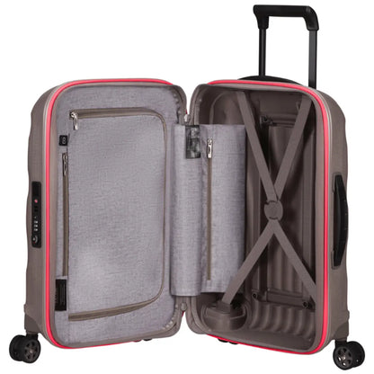 Samsonite C-Lite 55 cm Expandable 4-Wheel Cabin Spinner Suitcase - Pearl / Fuchsia (Limited Edition)