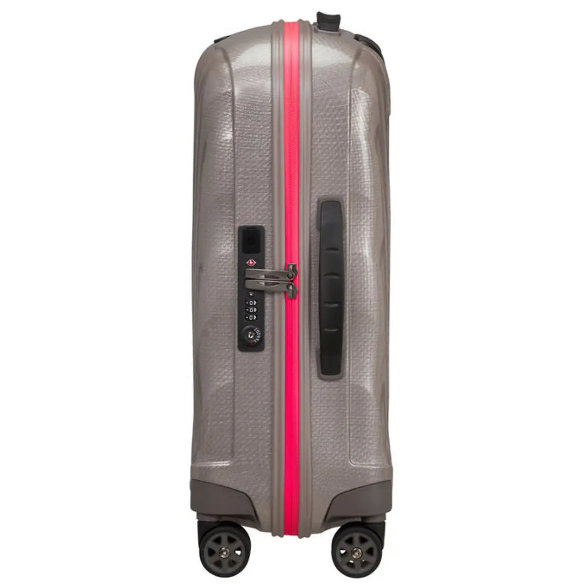 Samsonite C-Lite 55 cm Expandable 4-Wheel Cabin Spinner Suitcase - Pearl / Fuchsia (Limited Edition)
