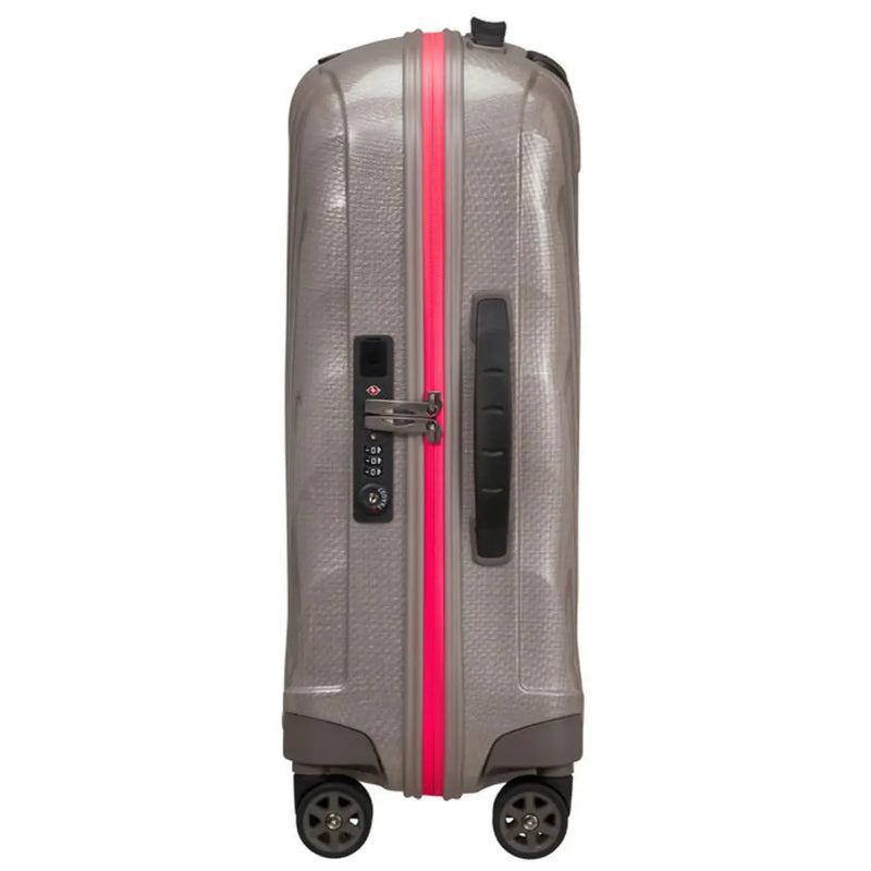 Samsonite C-Lite 55 cm Expandable 4-Wheel Cabin Spinner Suitcase - Pearl / Fuchsia (Limited Edition)