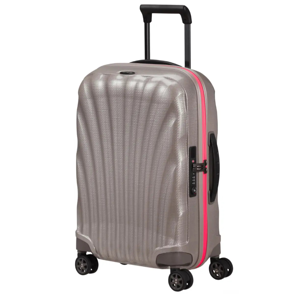 Samsonite C-Lite 55 cm Expandable 4-Wheel Cabin Spinner Suitcase - Pearl / Fuchsia (Limited Edition)
