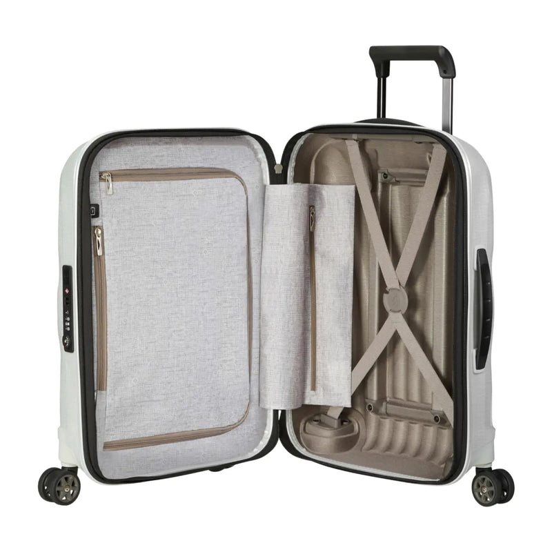 Compression straps and zippered divider