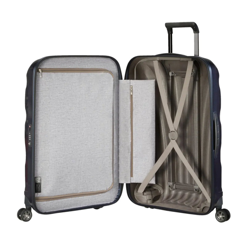 Elastic cross straps for securing luggage