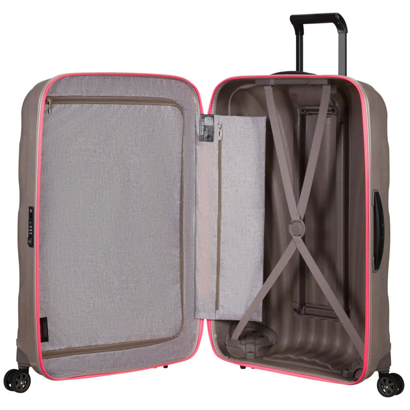 Samsonite C-Lite 75 cm 4 Wheel Spinner Suitcase - Pearl / Fuchsia (Limited Edition)