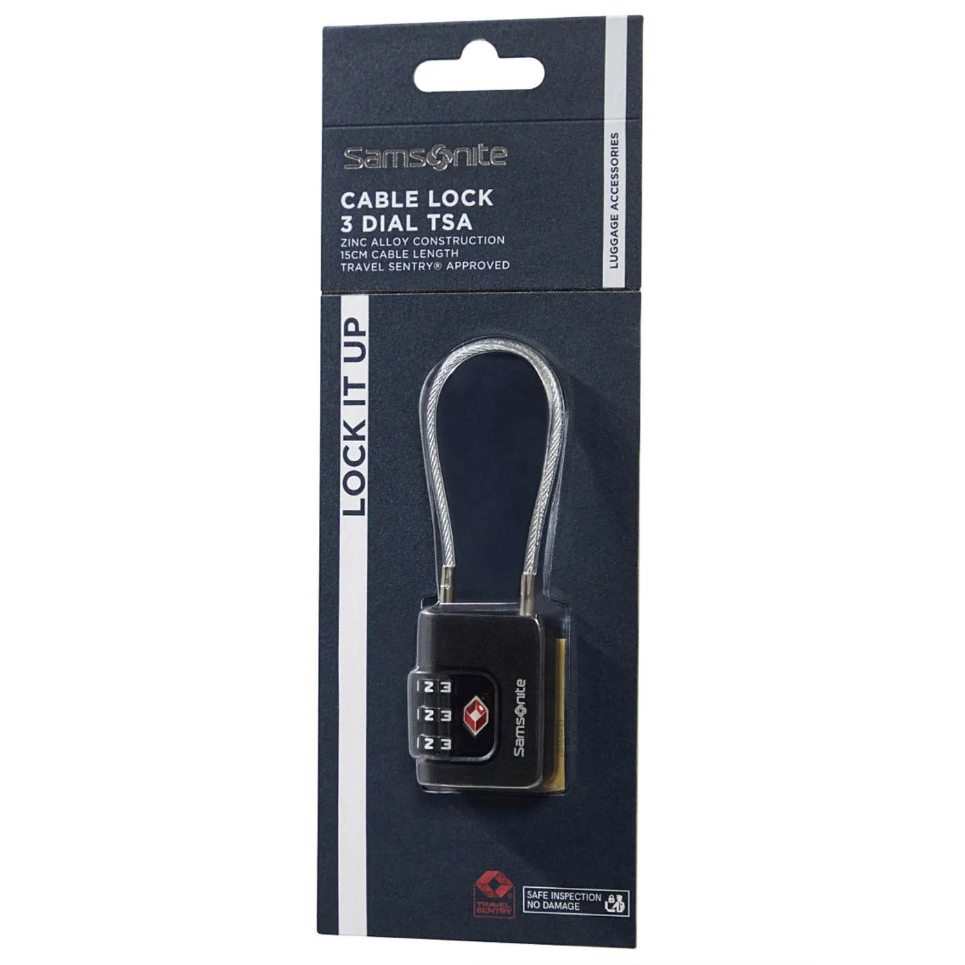Samsonite Cable Lock 3 Dial TSA - Black