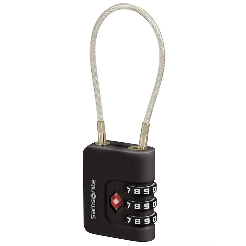 Samsonite Cable Lock 3 Dial TSA - Black