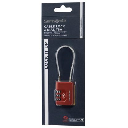 Samsonite Cable Lock 3 Dial TSA - Red
