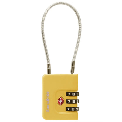 Samsonite Cable Lock 3 Dial TSA - Yellow