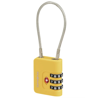 Samsonite Cable Lock 3 Dial TSA - Yellow