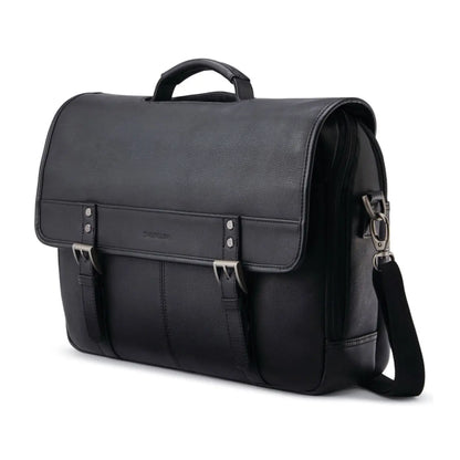 Samsonite Classic Leather Flapover 15.6" Laptop Bag - Black
