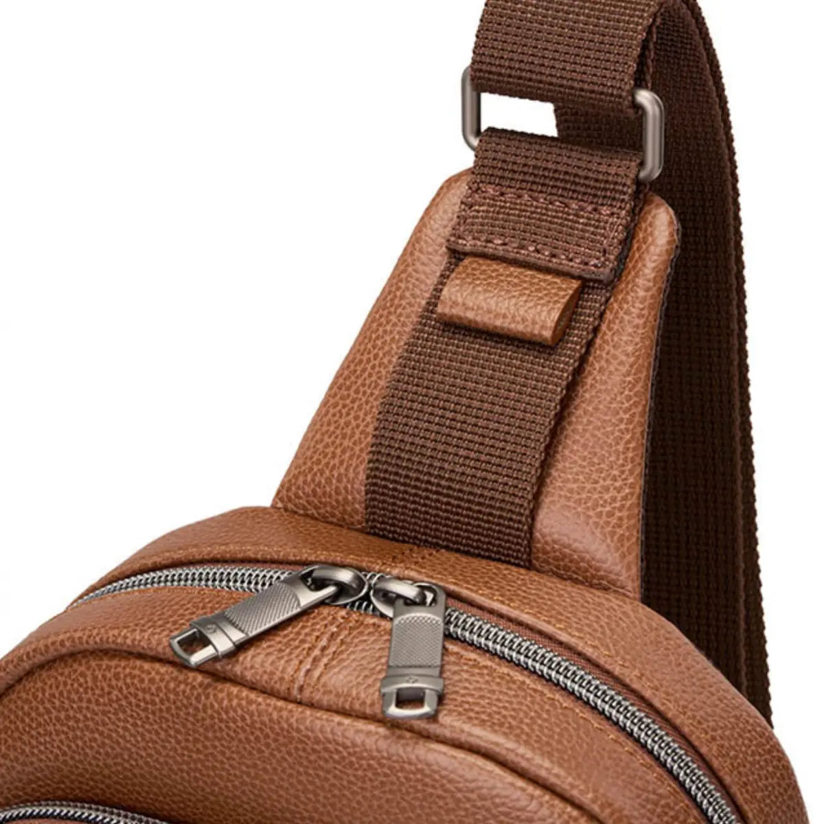 Samsonite Classic Leather Sling Bag - Cognac