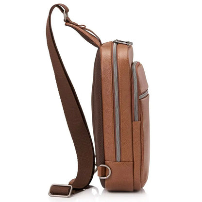 Samsonite Classic Leather Sling Bag - Cognac