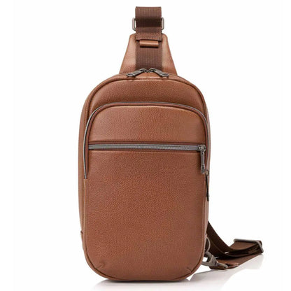 Samsonite Classic Leather Sling Bag - Cognac