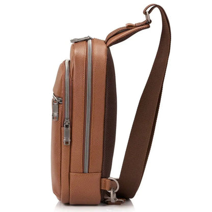Samsonite Classic Leather Sling Bag - Cognac