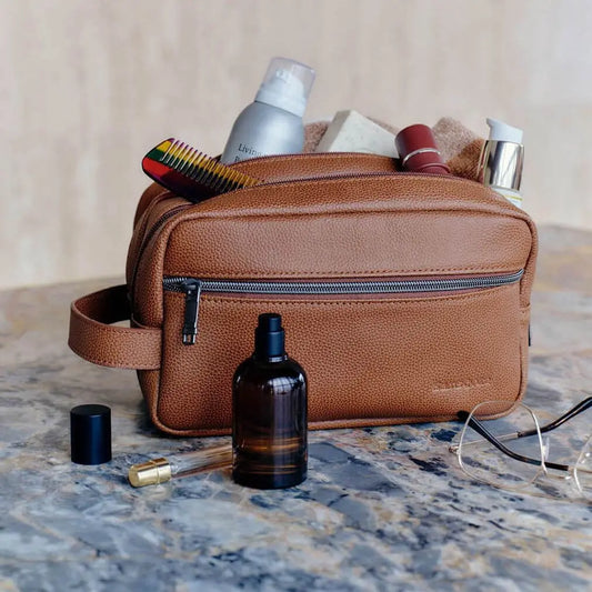 Samsonite Classic Leather Toiletry Kit - Cognac