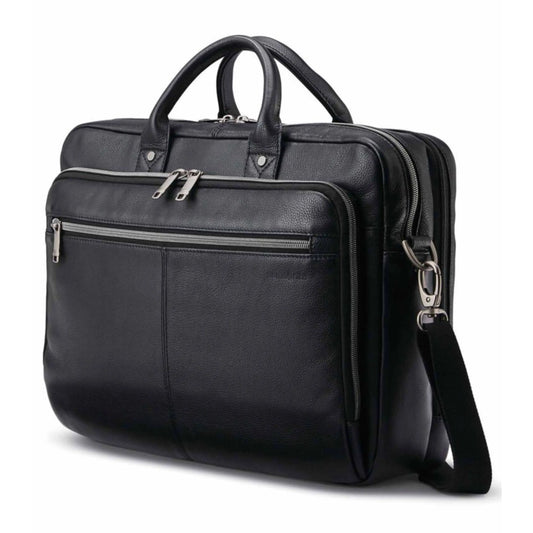 Samsonite Classic Leather Toploader 15.6" Laptop Bag - Black