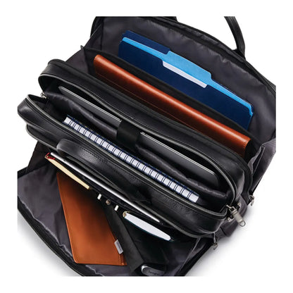 Front organiser pocket complete with padded tablet sleeve, padded accessory pockets, and pen sleeves