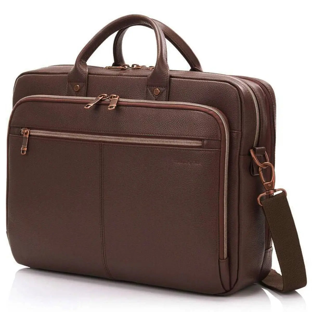 Samsonite Classic Leather Toploader 15.6" Laptop Bag - Chocolate