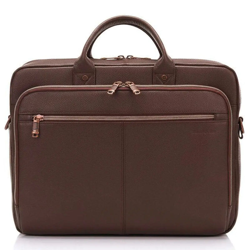 Samsonite Classic Leather Toploader 15.6’’ Laptop Bag - Chocolate