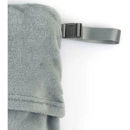 Adjustable carry strap can be secured to luggage handle