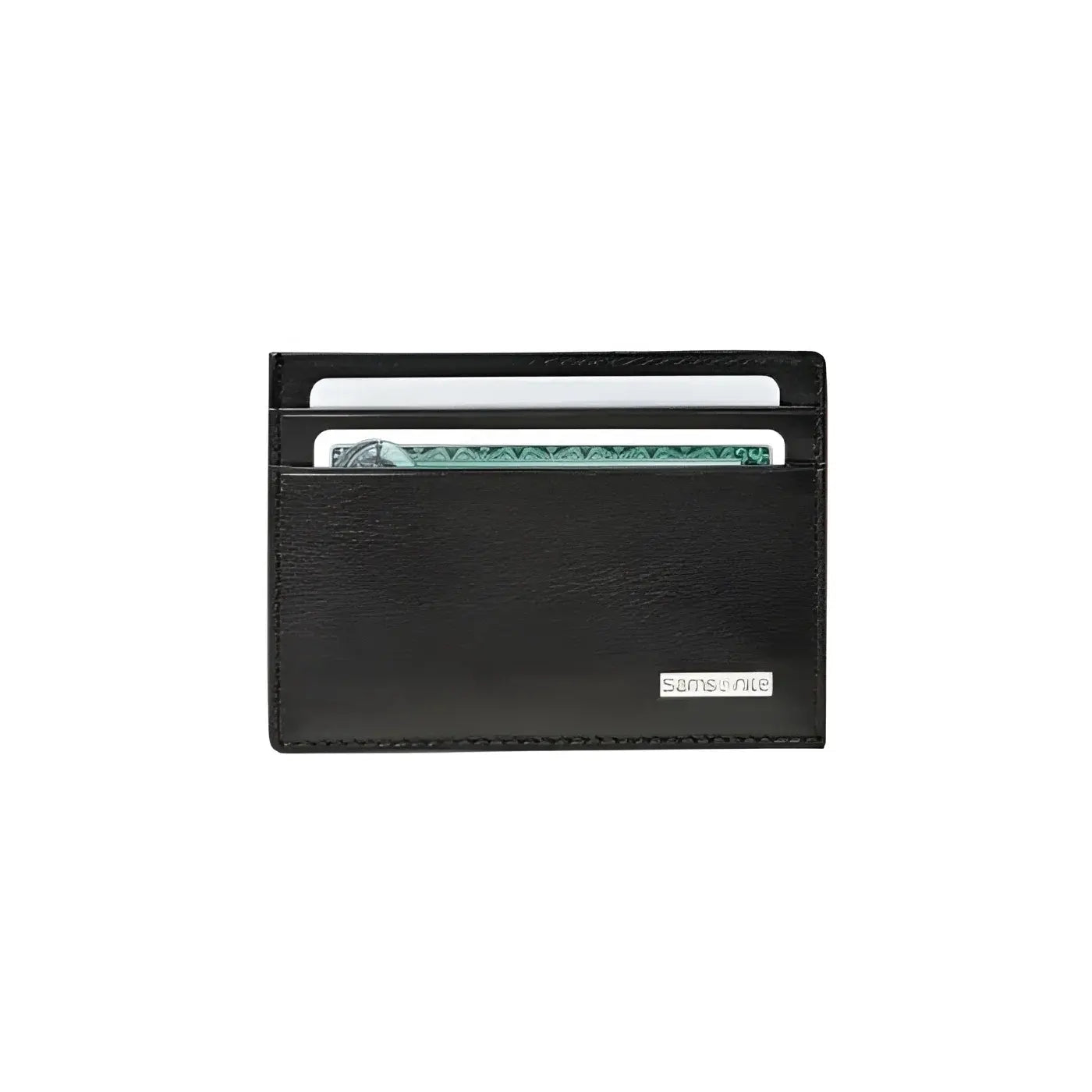 Samsonite DLX Leather Wallet - Card and Note Holder with 4 RFID Credit Card Slots - Black