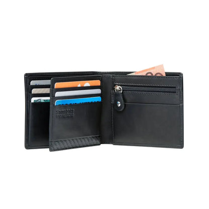 7 CC slots and zippered coin pocket