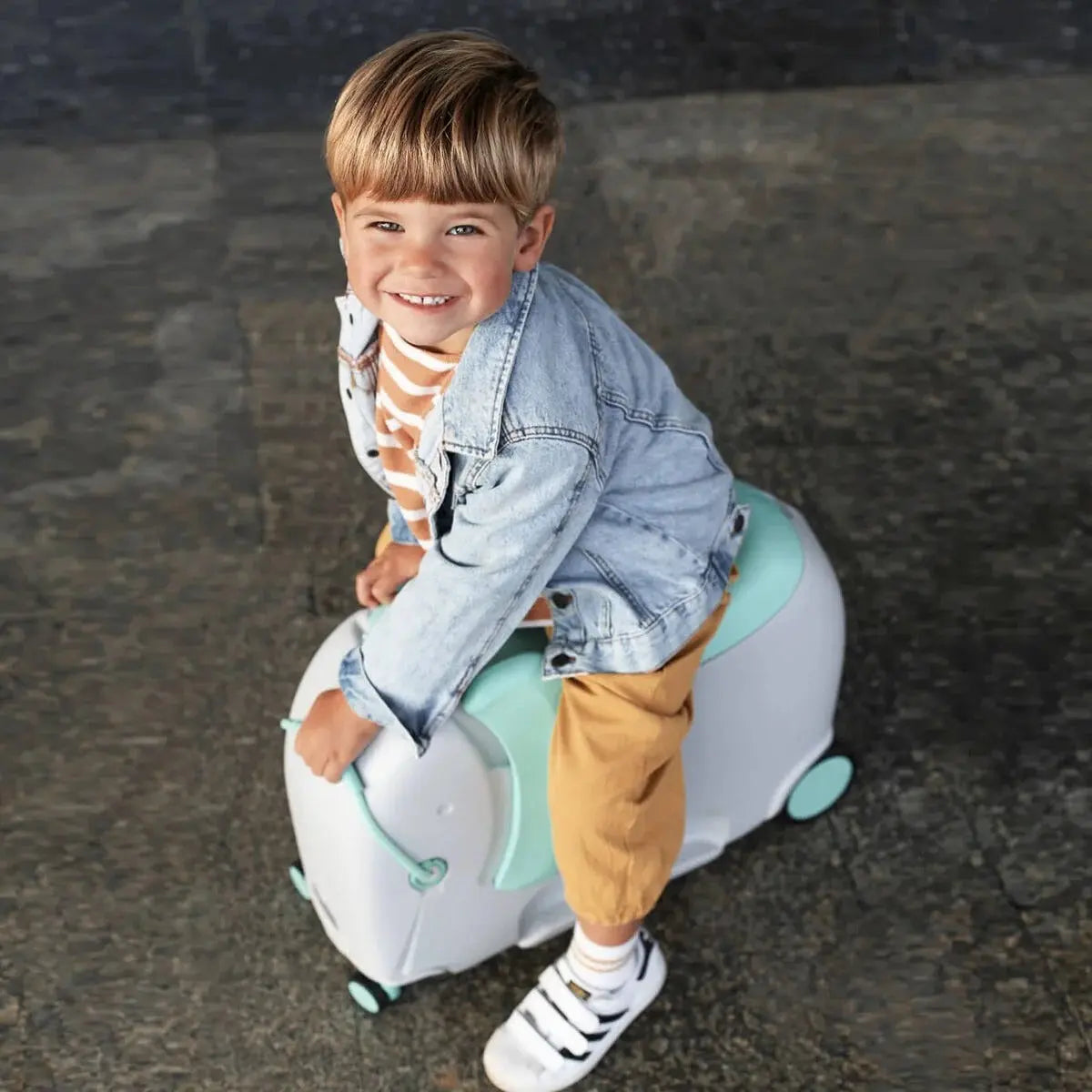 Samsonite Dream Rider DLX Ride-On Children's 4 Wheel Spinner Suitcase - Elephant Minty