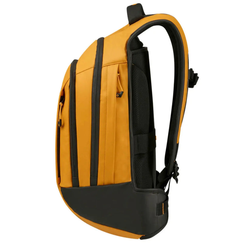 Hidden zippered side pocket with mesh water bottle holder