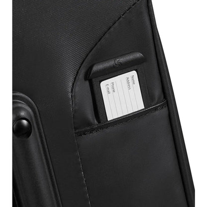 Integrated ID tag on rear of bag