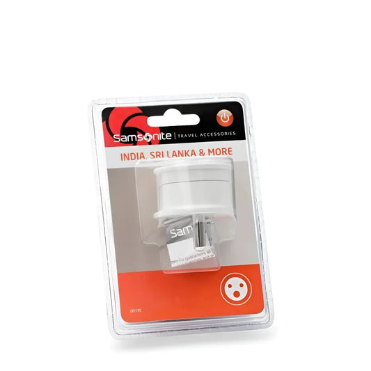 Samsonite Electrical Adaptor - Australia to India - White - packaging