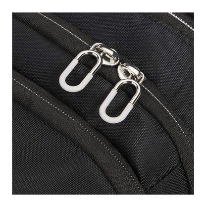 Kissing zippers to fit a lock on the main compartment