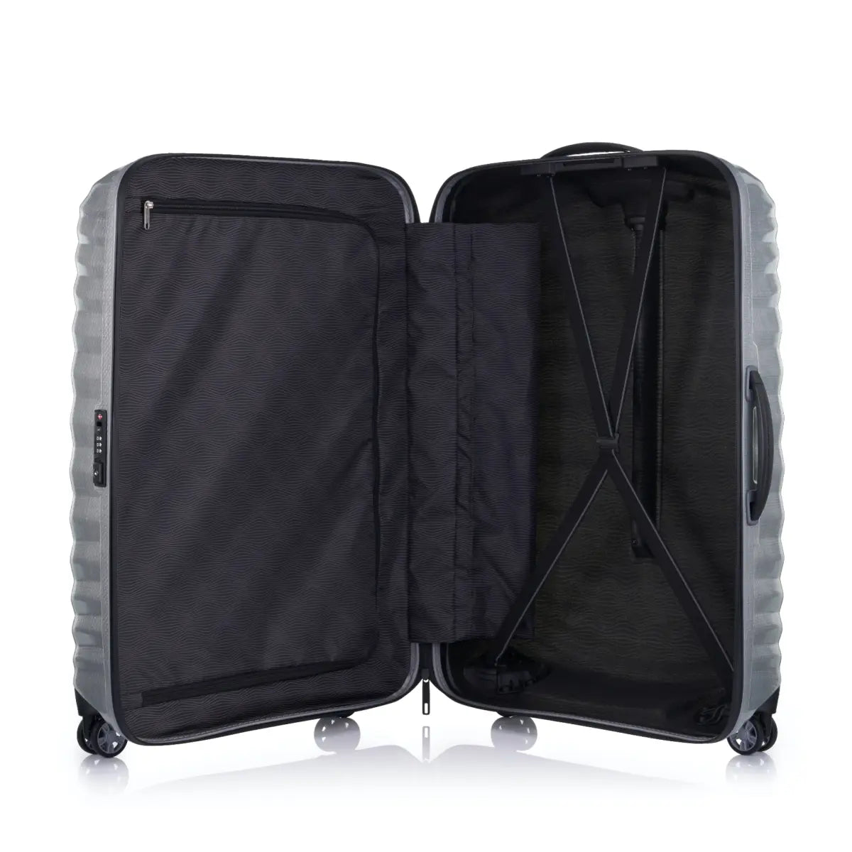 Zippered divider pad and cross ribbons in the bottom