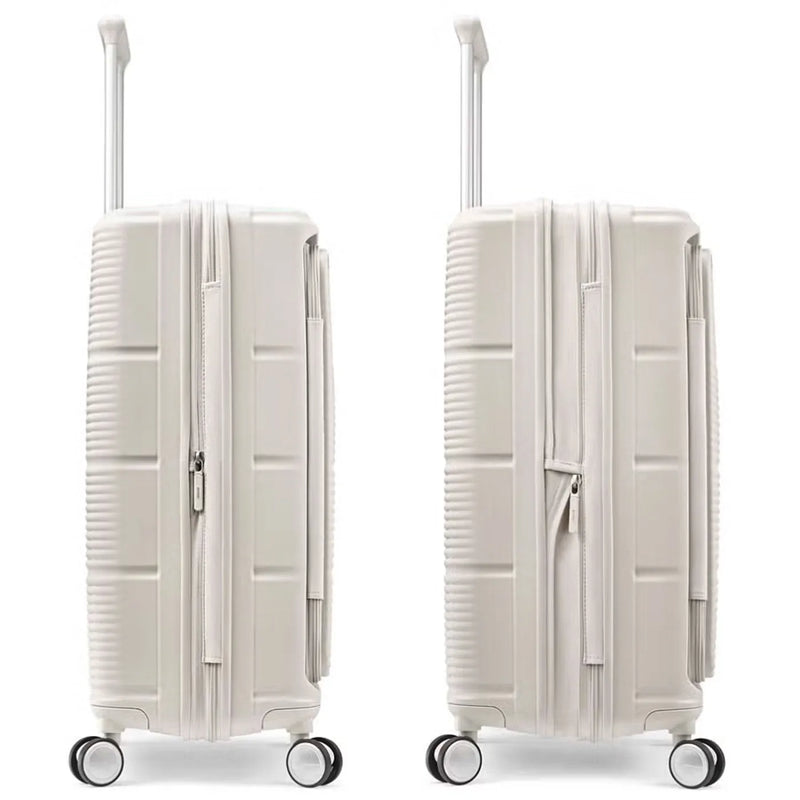 Samsonite Paralux 67 cm Expandable Front Opening Suitcase - Stone Grey