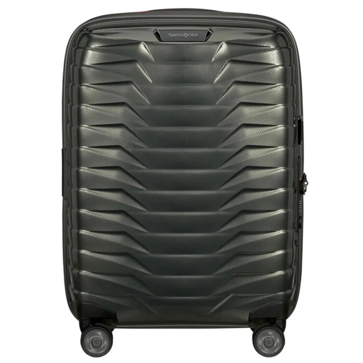 Samsonite Proxis 55cm Expandable 4 Wheel Carry on Suitcase Dark Green / Orange